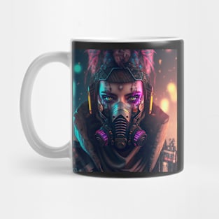 Post Apocalypse Meets Cyberpunk Female Pink Mug